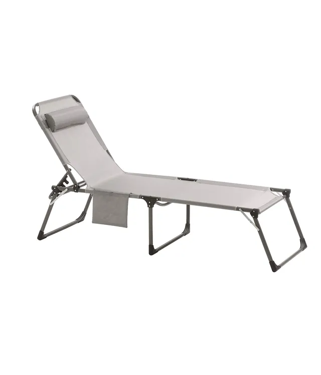 dehner-campingliege-mallorca-224x73x45-cm-alu-textilene-grau-schwarz image 1