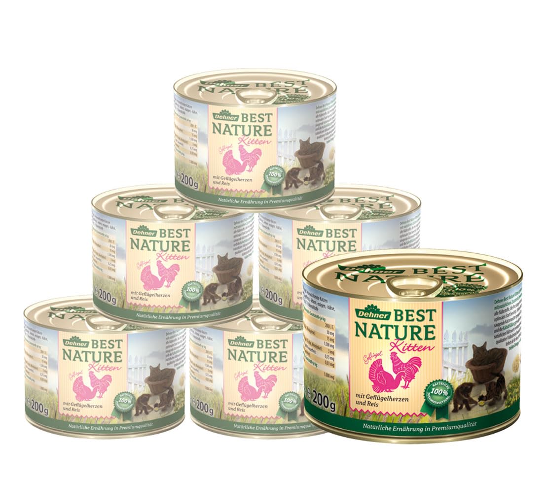 dehner-best-nature-kitten-nassfutter-gefl-gelherzen-6x200g image 1