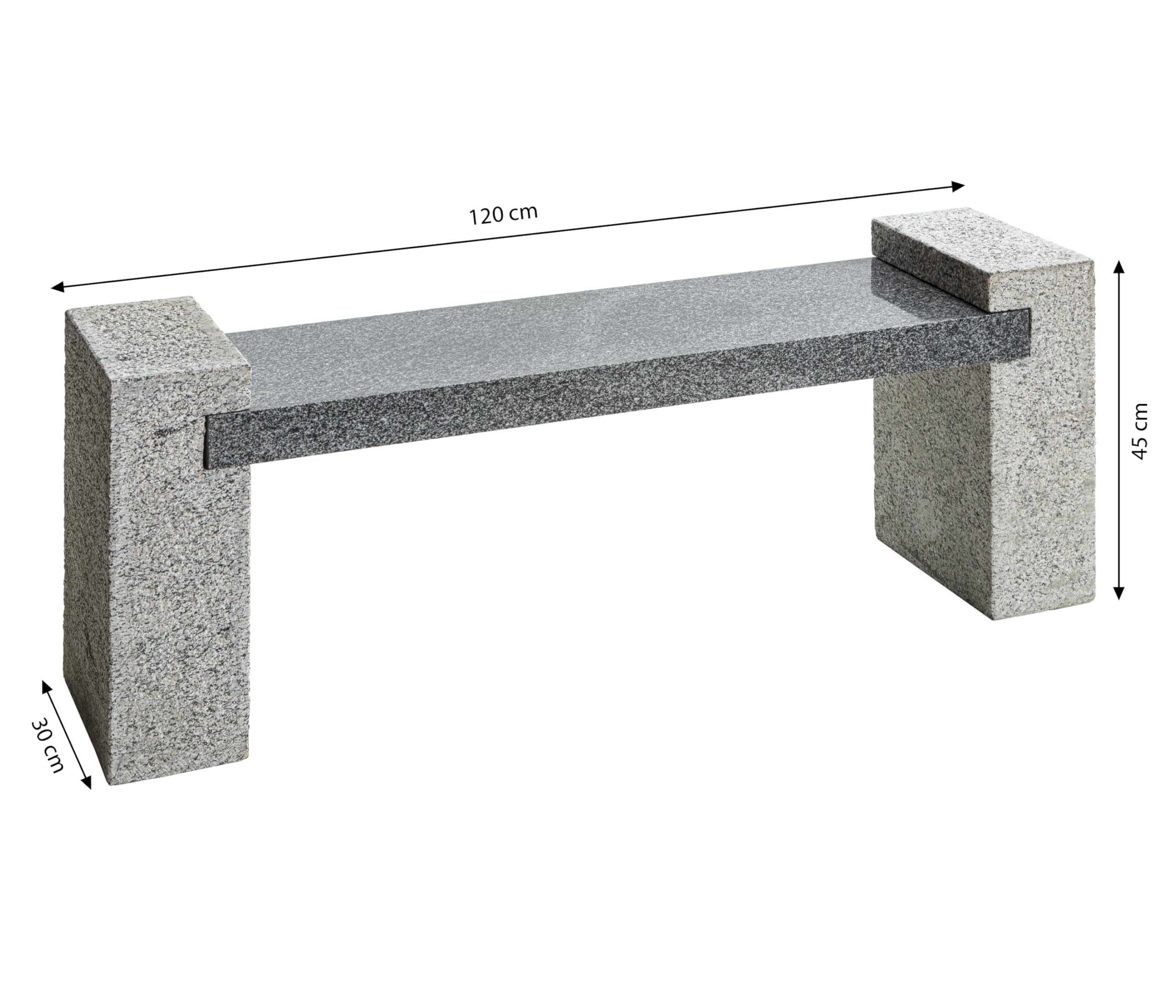 dehner-gartenbank-granit-2-sitzer-120-cm-hellgrau-wetterfest image 2