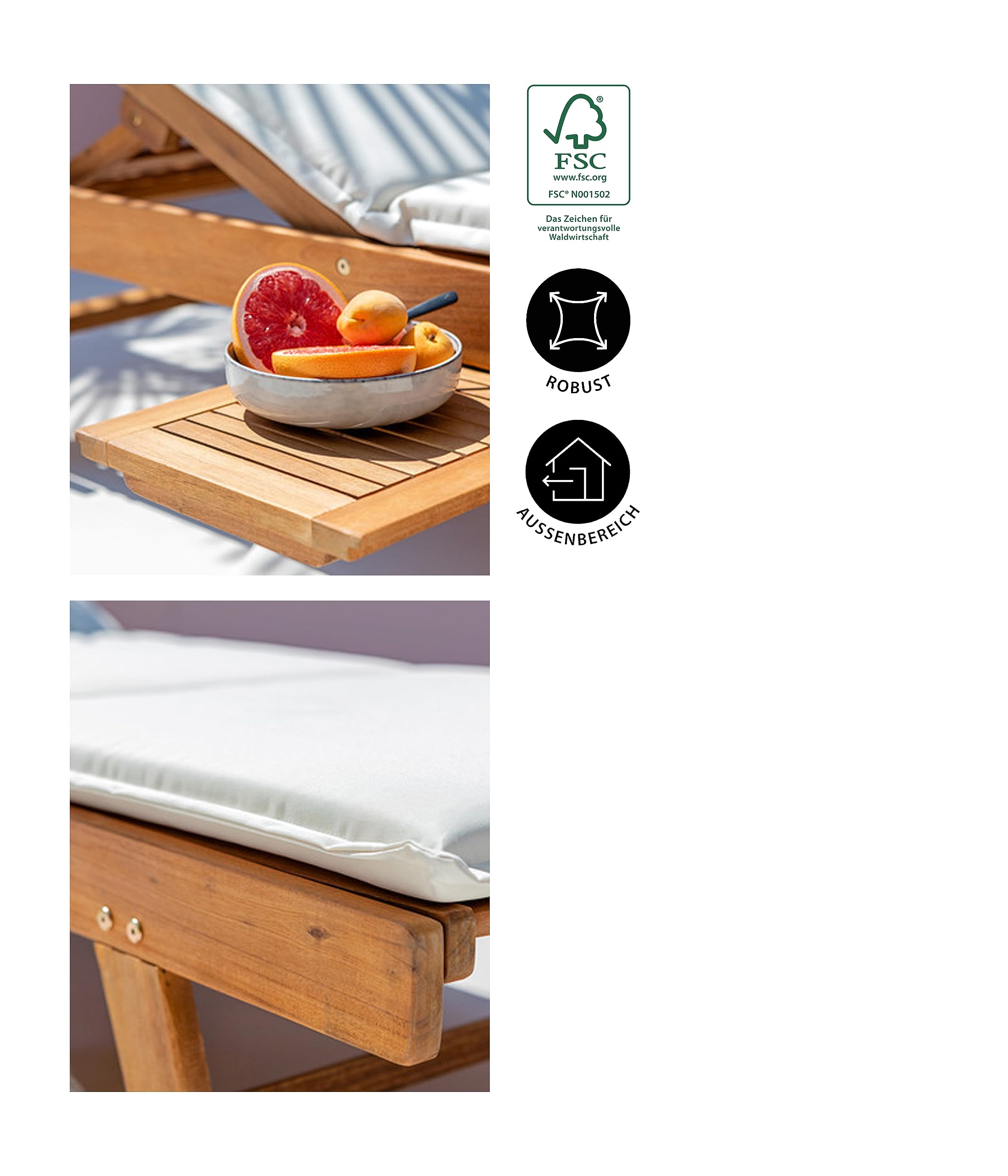 dehner-ravenna-rollliege-gartenliege-hellbraun-beige-akazienholz image 6
