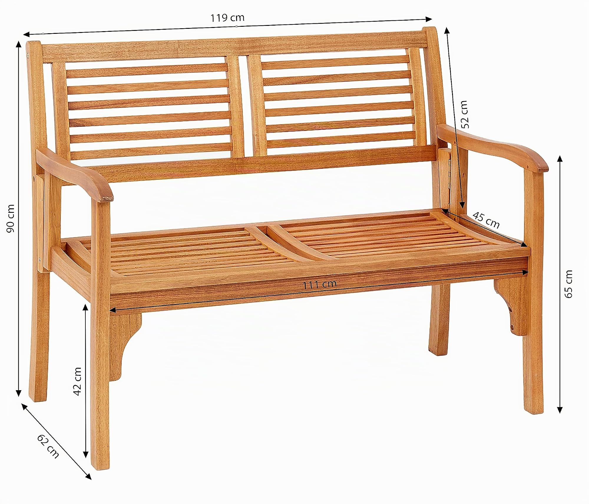 dehner-douglas-klappbank-akazie-2-sitzer-119-cm-natur image 3