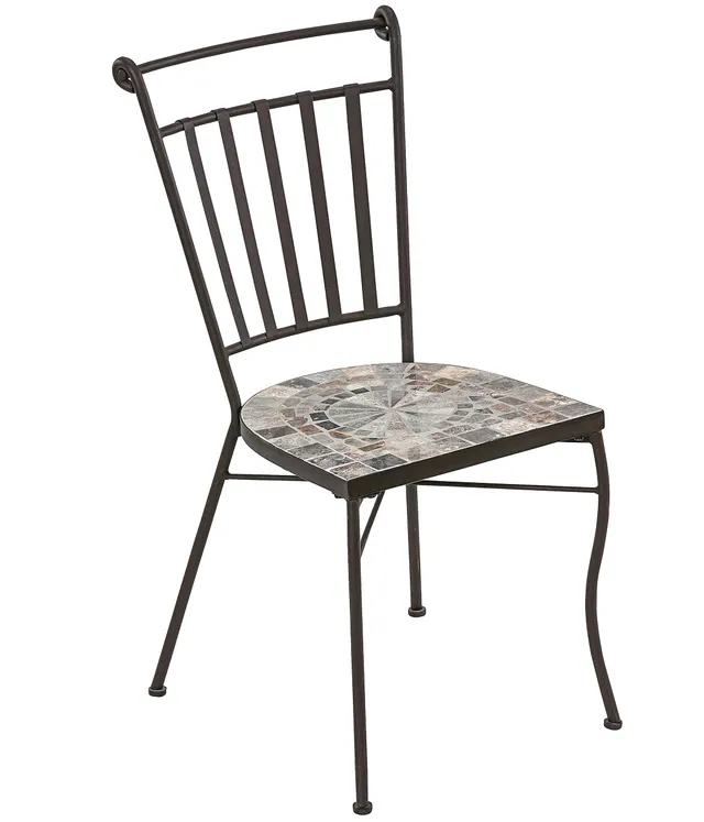 dehner-grazia-mosaikstuhl-eisen-grau-braun-90-cm image 1