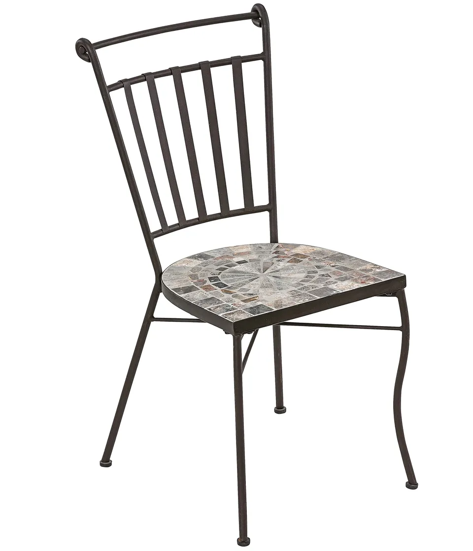 dehner-grazia-mosaikstuhl-eisen-grau-braun-90-cm image 1