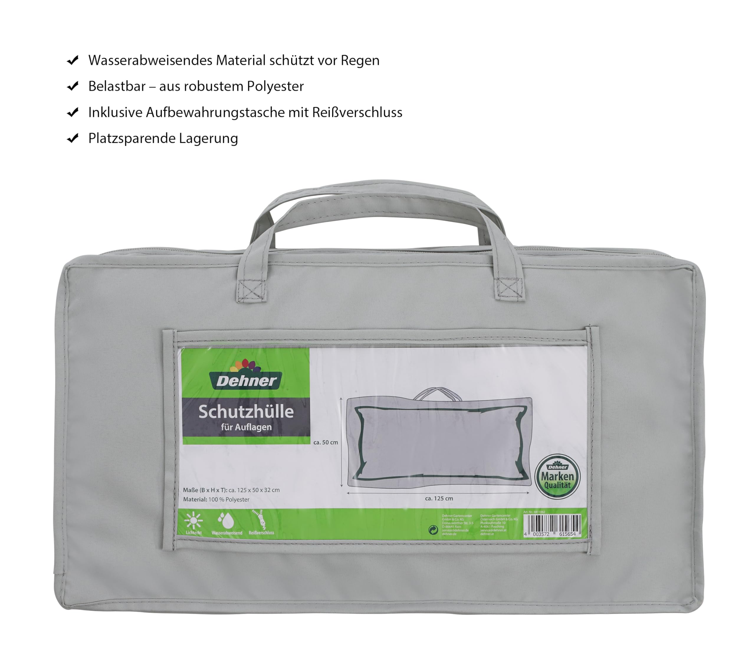 dehner-abdeckung-auflagen-kissen-125x50x32cm-grau image 2