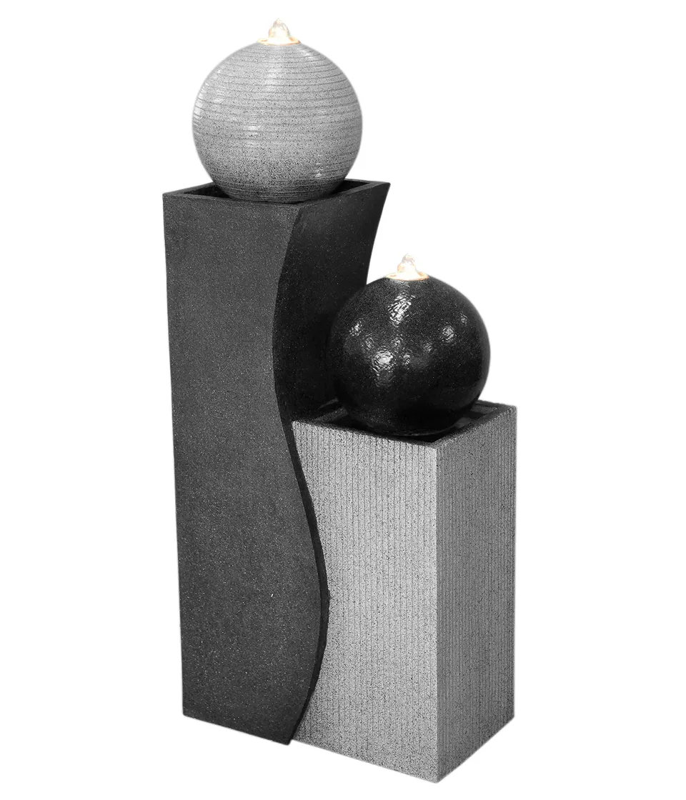 dehner-ying-yang-gartenbrunnen-grau-led-24-liter image 1
