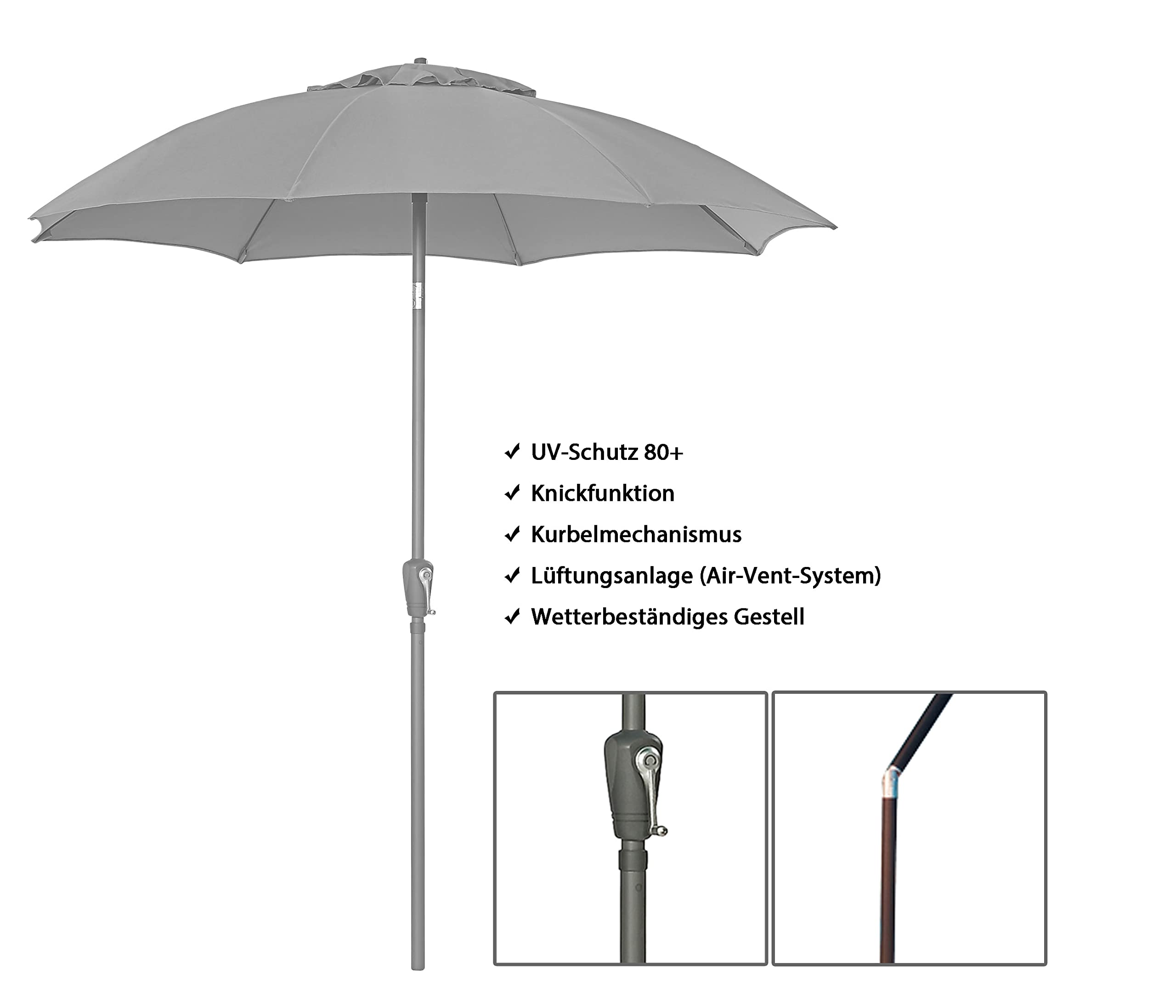 dehner-sonnenschirm-kos-rund-220-cm-beige-schirm image 2
