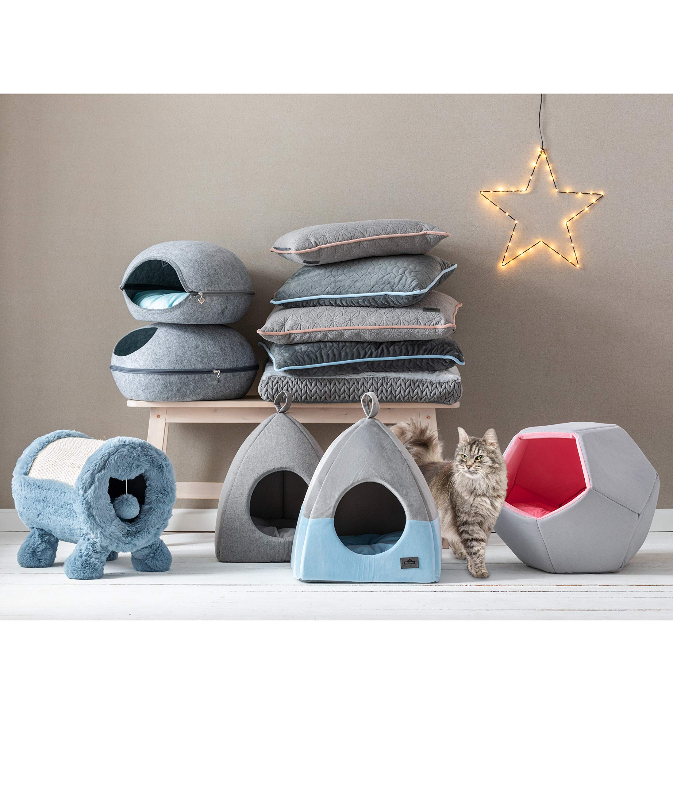 dehner-lovely-nickerchen-katzenkissen-dunkelgrau-50x35-cm image 2