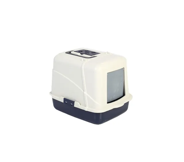 dehner-hugo-katzentoilette-blau-haube-kohlefilter-50x40x41-cm image 1