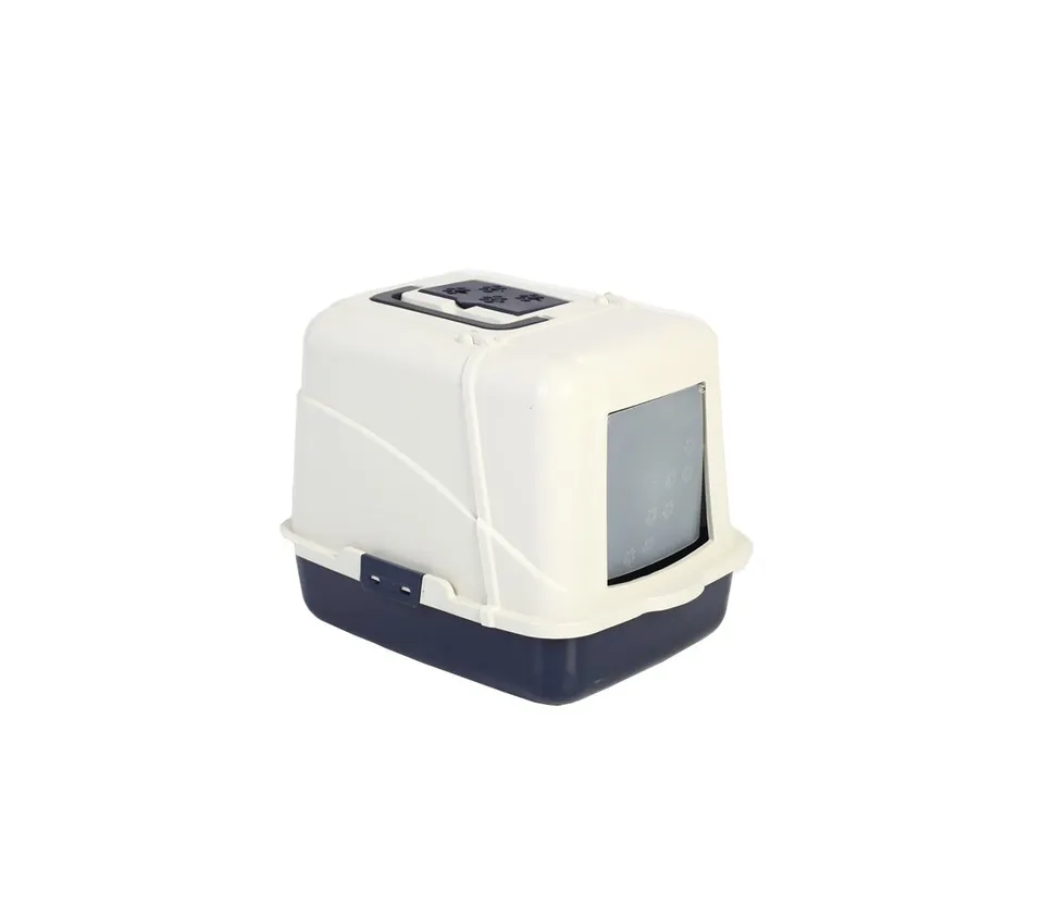 dehner-hugo-katzentoilette-blau-haube-kohlefilter-50x40x41-cm image 1