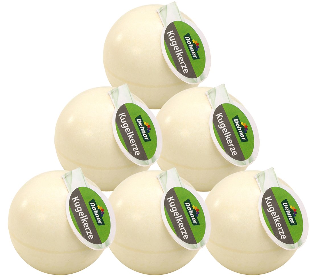 dehner-kugelkerze-8-cm-kerze-cremefarben-6er-set-stearin image 1