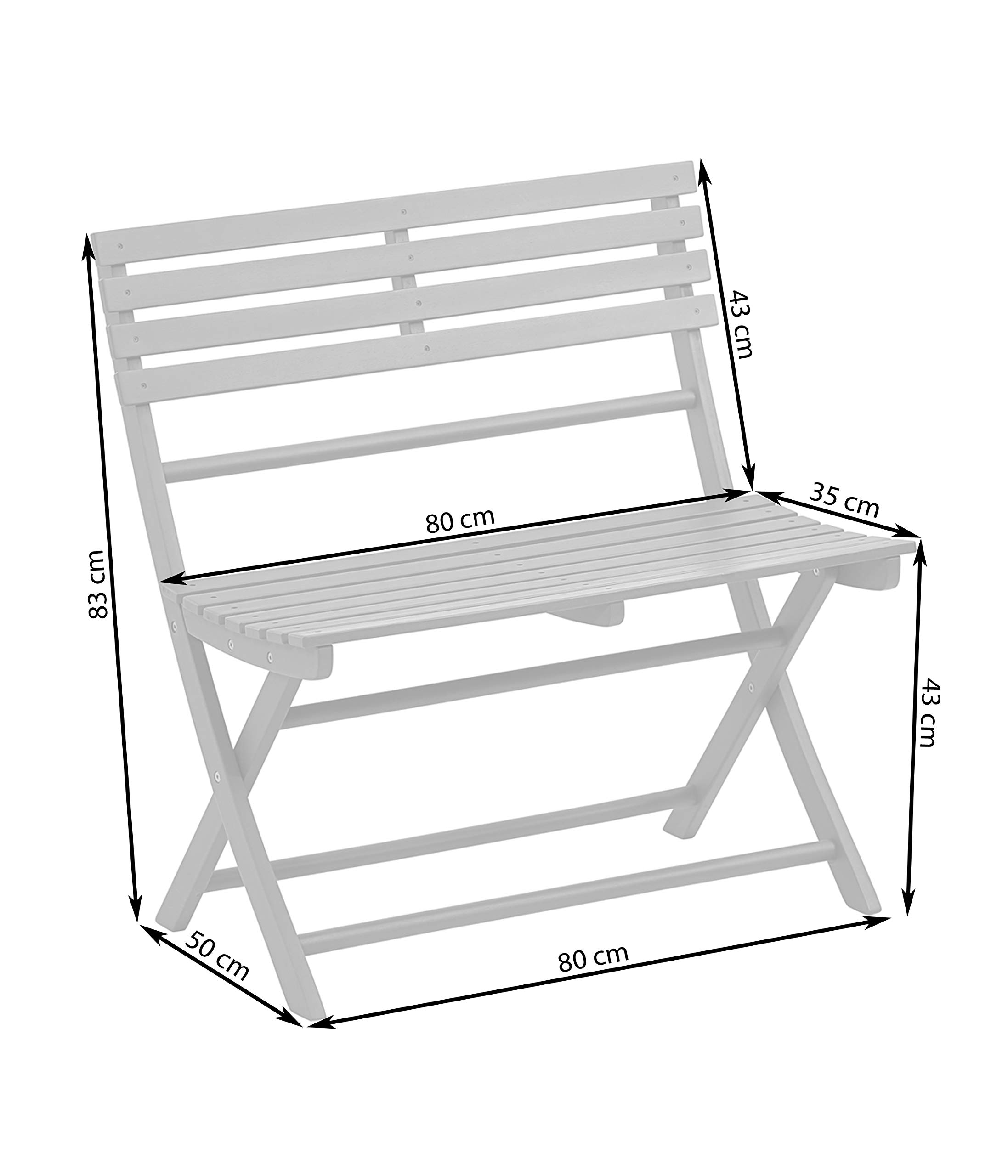 dehner-stavanger-klappbank-2-sitzer-akazienholz-grau-83cm image 3