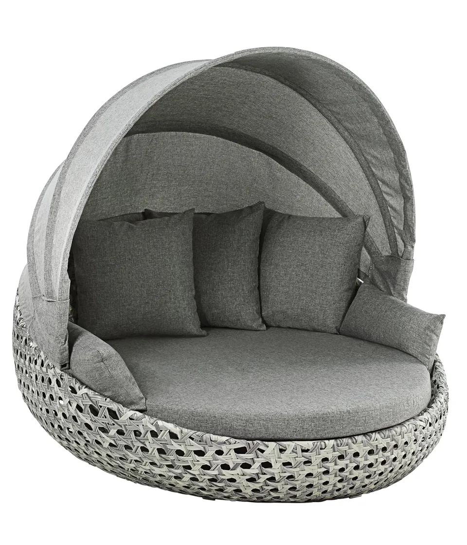 dehner-miami-sunlounger-220cm-grau-wei-mit-faltdach image 1
