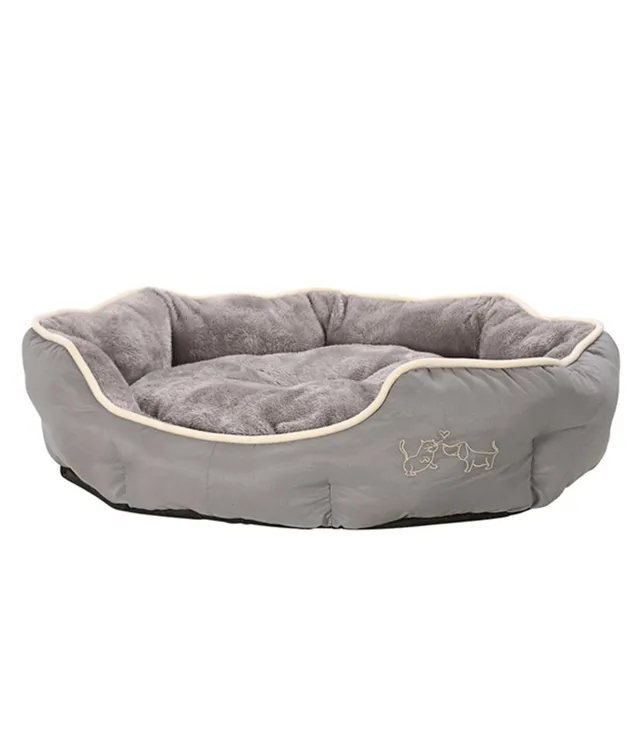dehner-lieblinge-hundebett-sammy-oval-grau-57x52x14-cm image 1