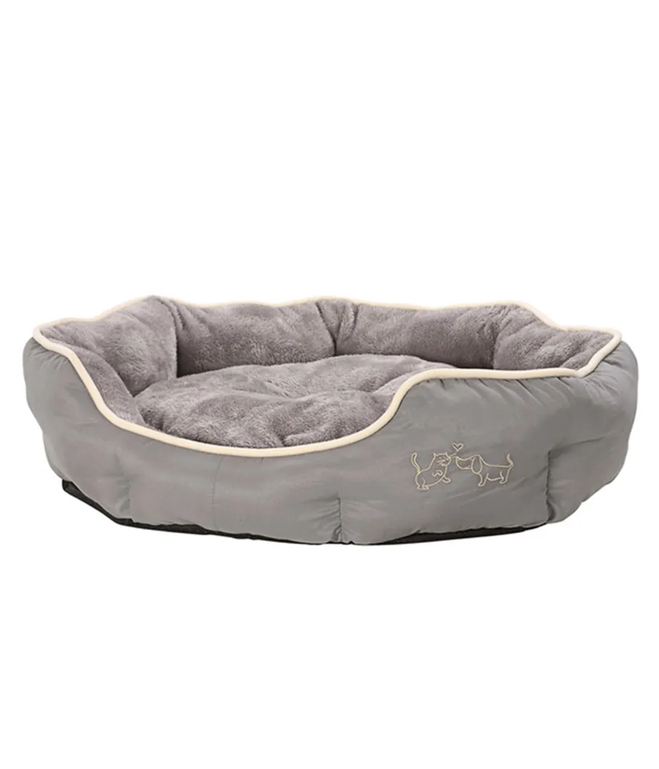 dehner-lieblinge-hundebett-sammy-oval-grau-57x52x14-cm image 1