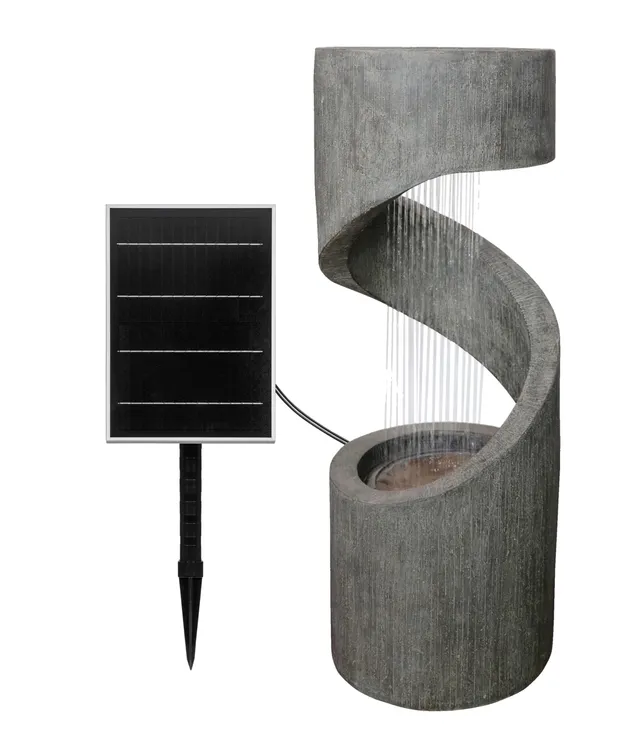 dehner-gartenbrunnen-ronda-solarbrunnen-led-polyresin-grau image 1