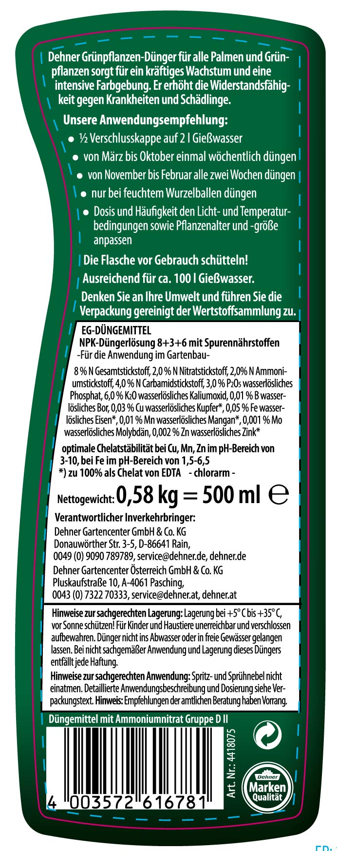 dehner-gr-npflanzen-d-nger-fl-ssig-500-ml-f-r-100-l image 2