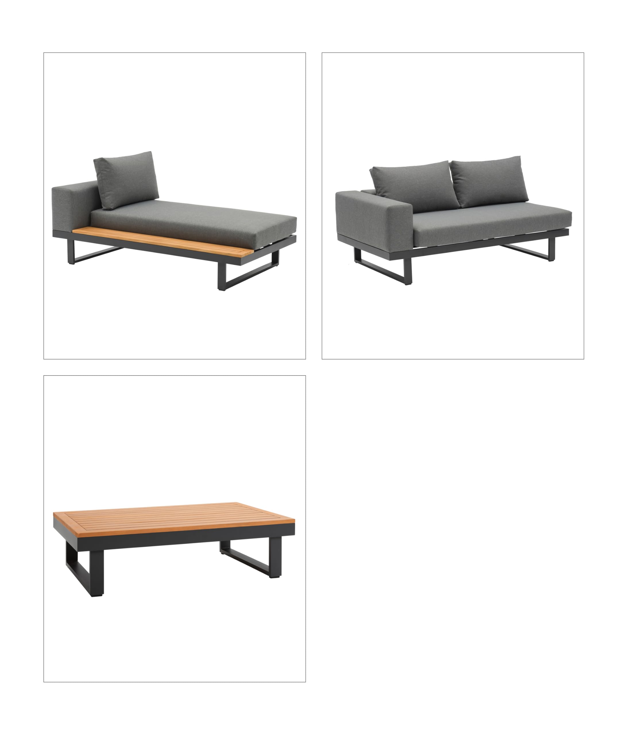 dehner-riva-gartenlounge-3-teilig-4-sitzer-schwarz image 2
