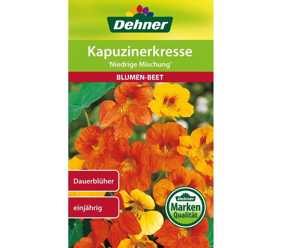 dehner-rasensamen-kapuzinerkresse-niedrige-mischung-blumensamen-5x10g image 1
