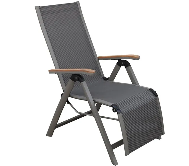 dehner-colmar-relaxsessel-klappbar-anthrazit-teakholz image 1