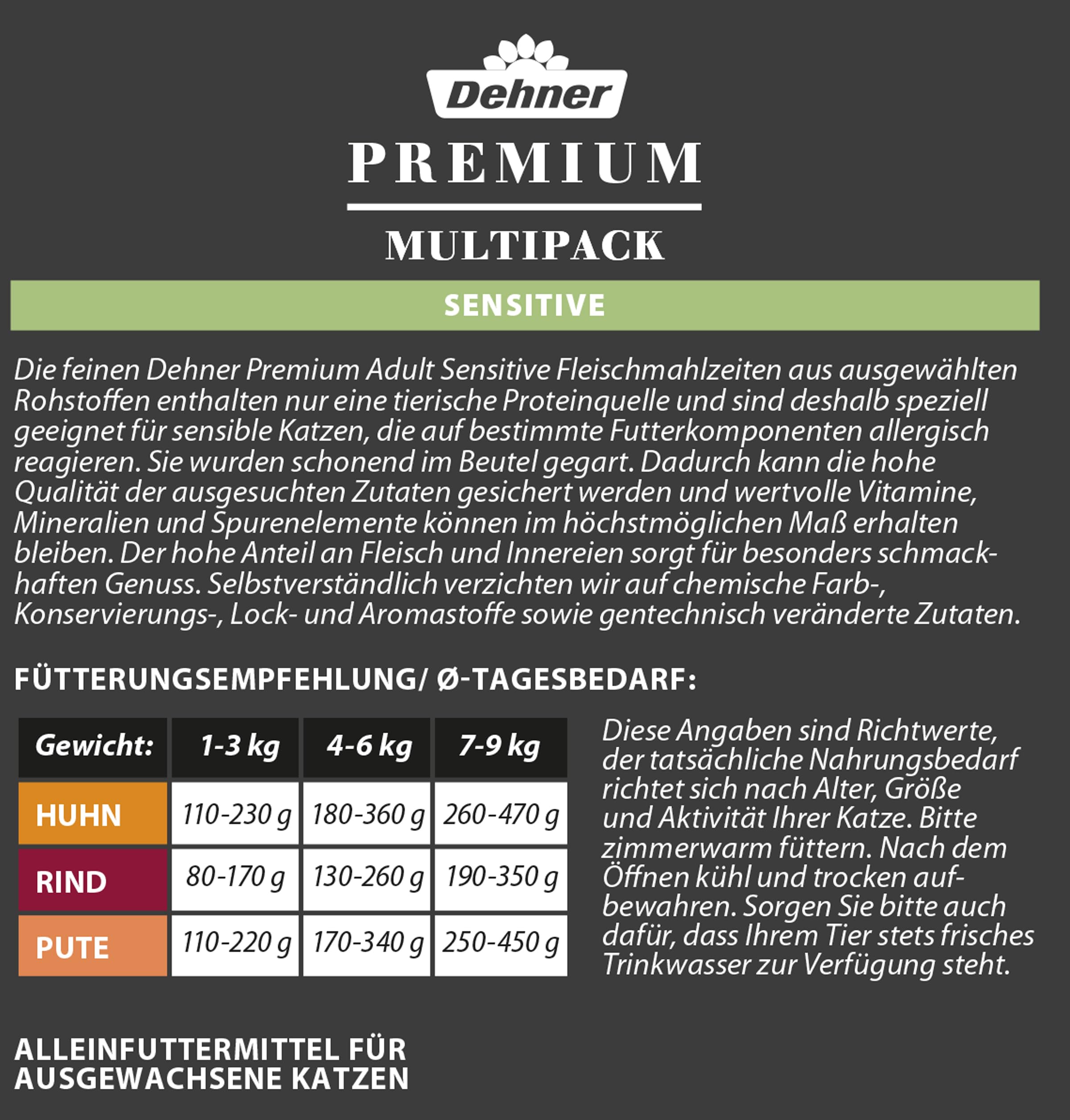dehner-premium-sensitive-nassfutter-12x100-g-huhn-rind-pute image 2