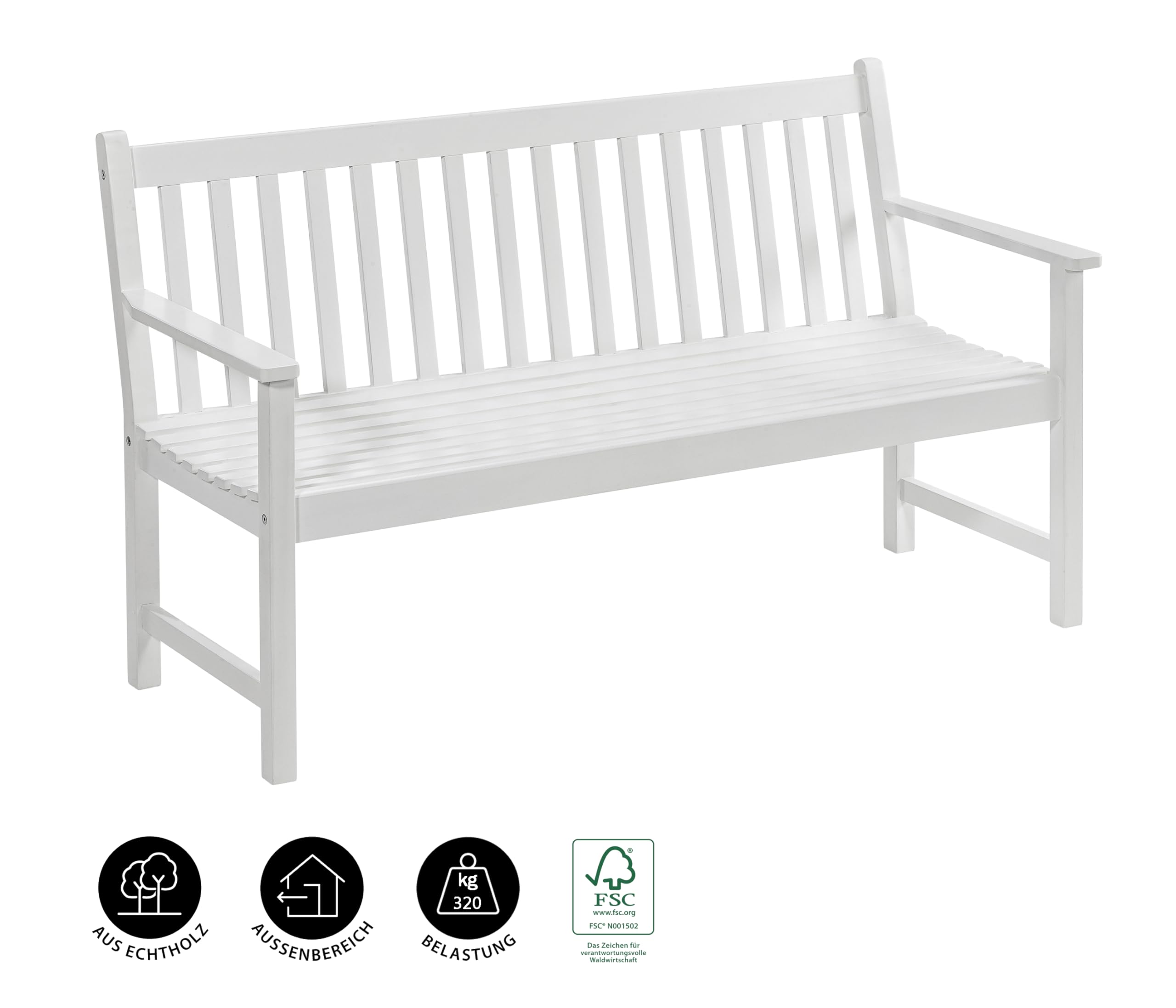 dehner-mykonos-gartenbank-120-cm-wei-akazie-2-sitzer image 4