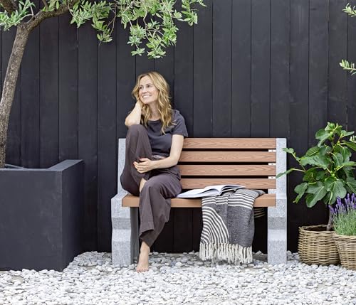 dehner-gartenbank-2-sitzer-granit-wpc-grau-braun-114-cm image 8