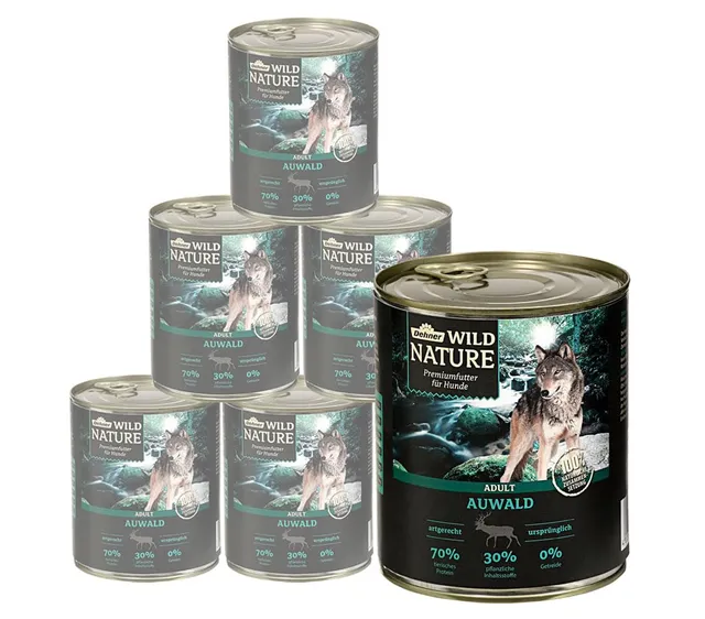 dehner-wild-nature-auwald-hundefutter-6x800-g-wild-gefl-gel image 1