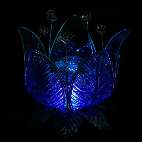 dehner-solarleuchte-lotus-gartenleuchte-blau-metall image 8