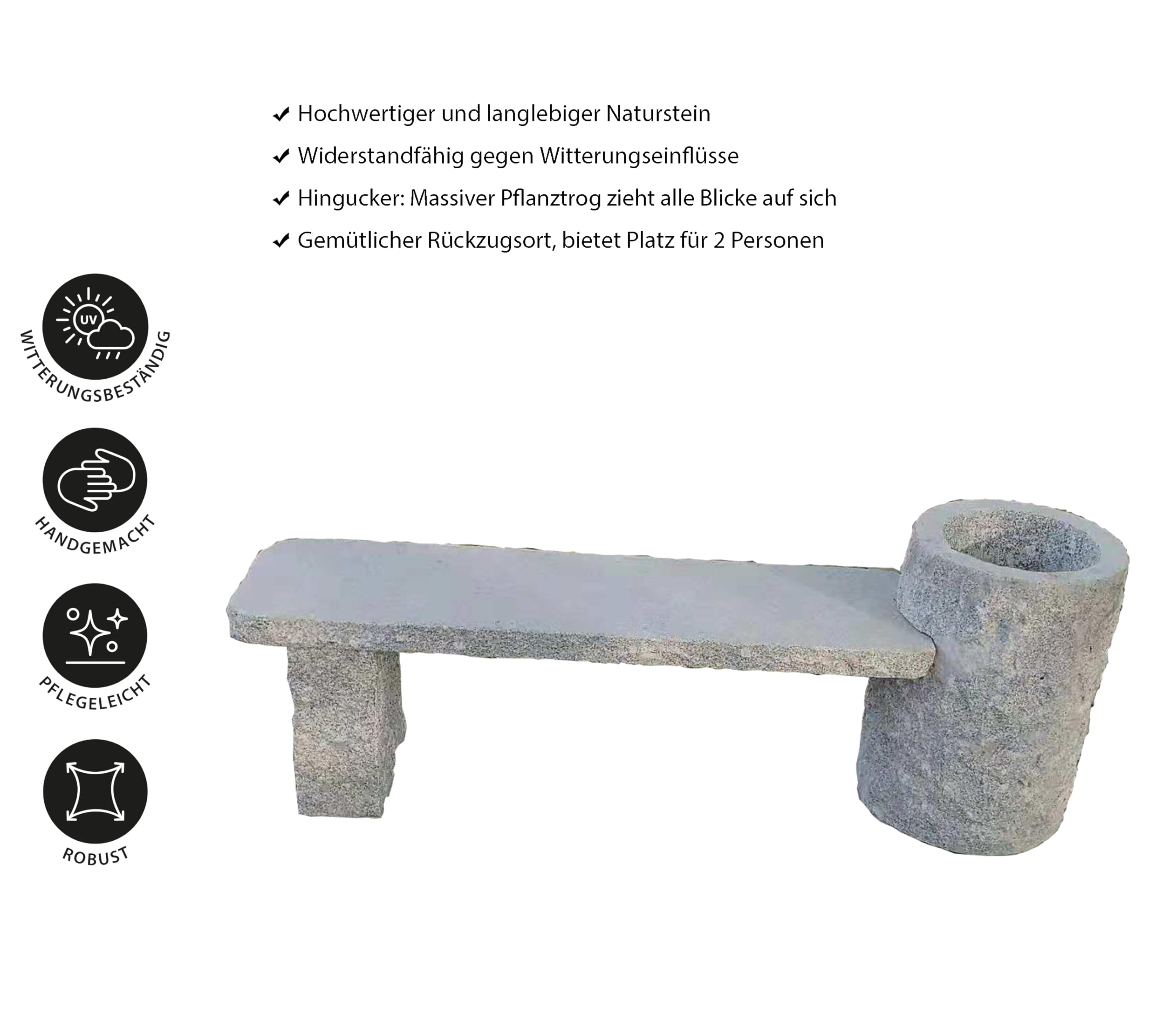 dehner-gartenbank-flora-grau-granit-130-cm-bepflanzbar image 4