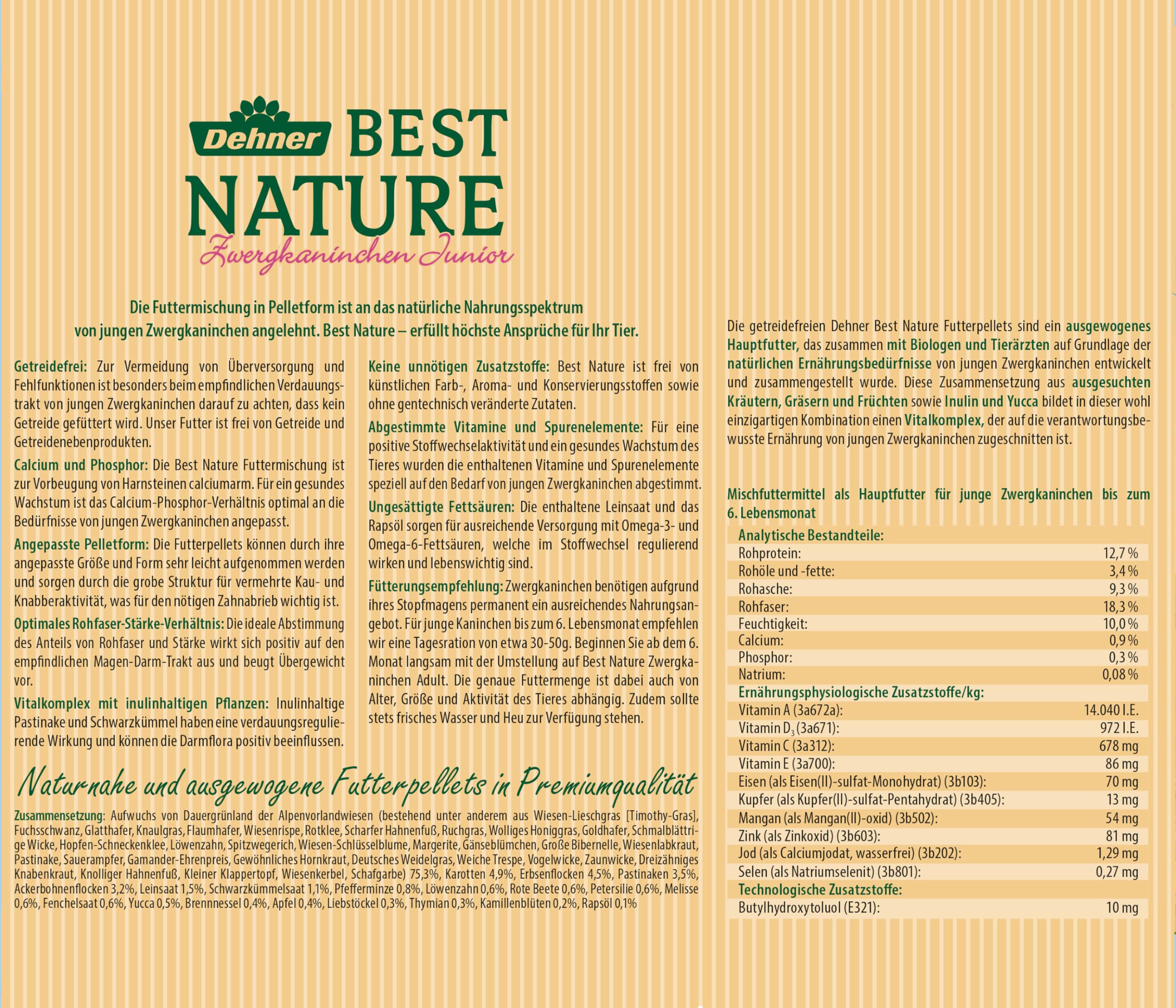 dehner-best-nature-zwergkaninchenfutter-junior-pellets-3-kg image 2