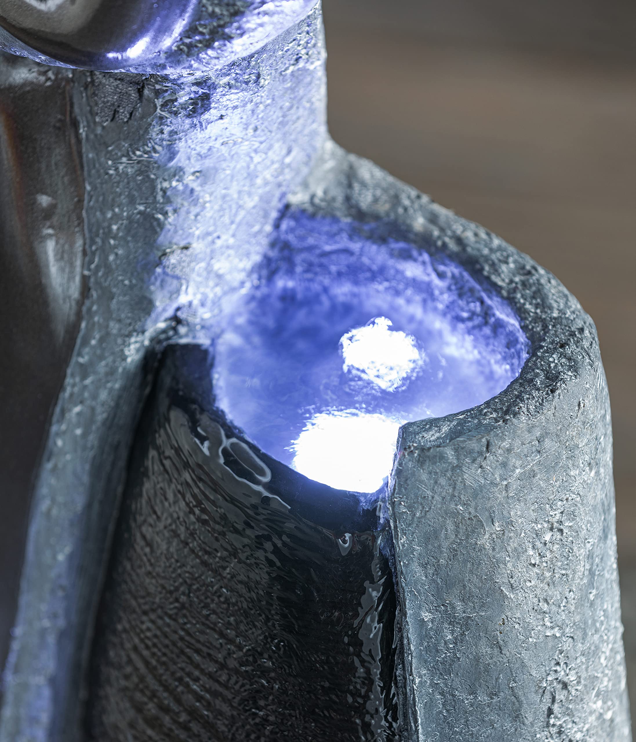 dehner-family-gartenbrunnen-mit-led-polyresin-grau-kaltwei image 6