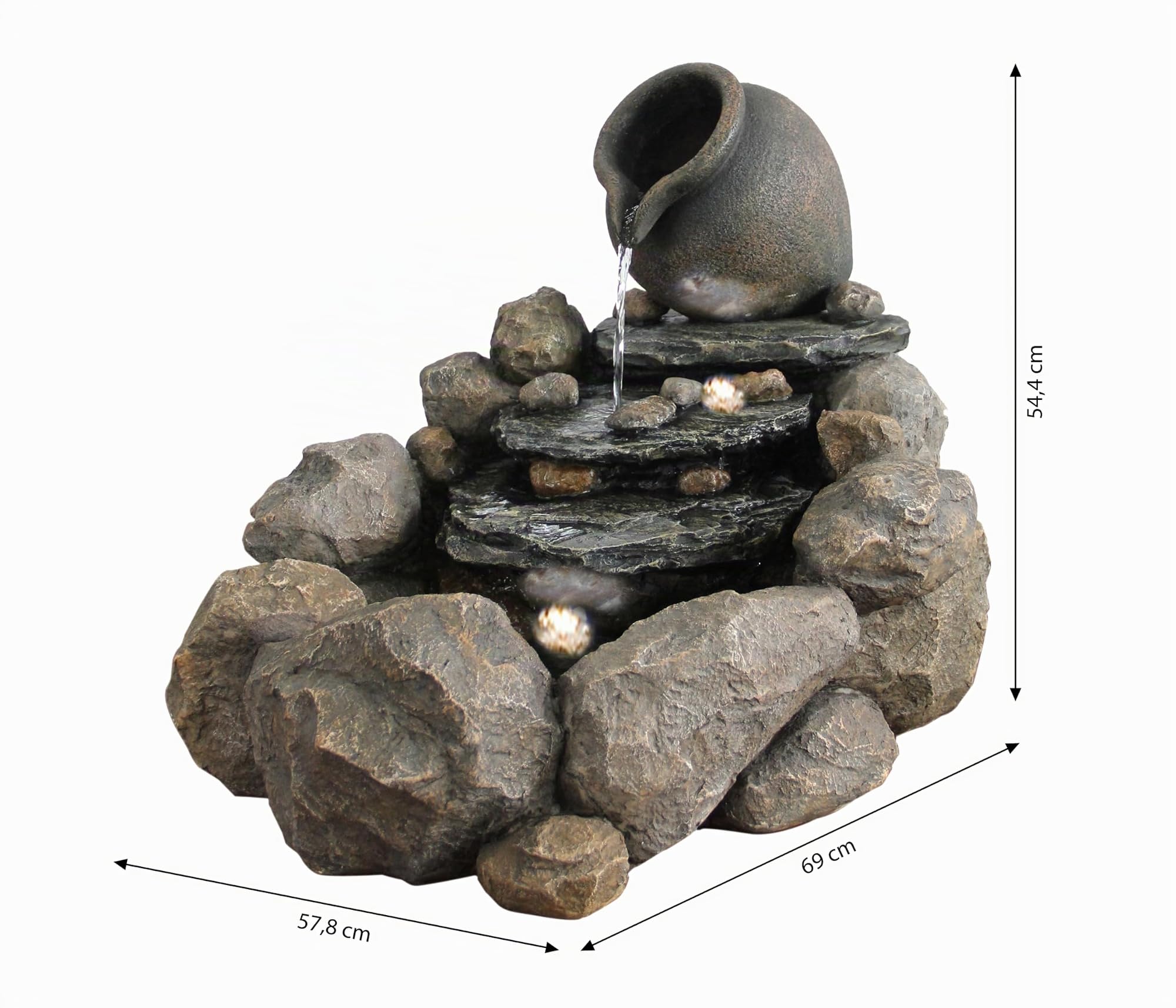 dehner-soltero-gartenbrunnen-solar-led-polyresin-grau-54-cm image 2