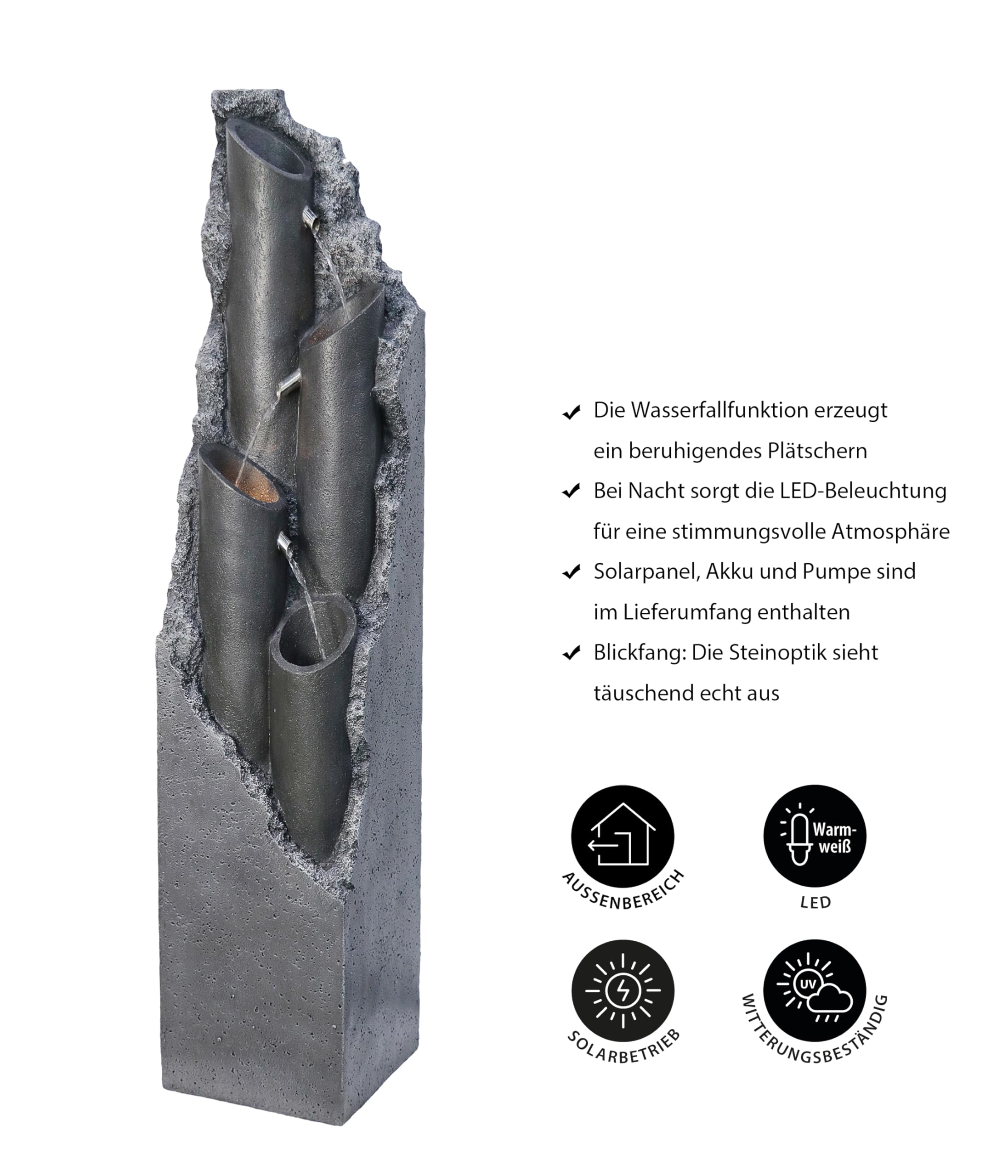dehner-tubi-gartenbrunnen-solarbrunnen-grau-led-113cm image 3