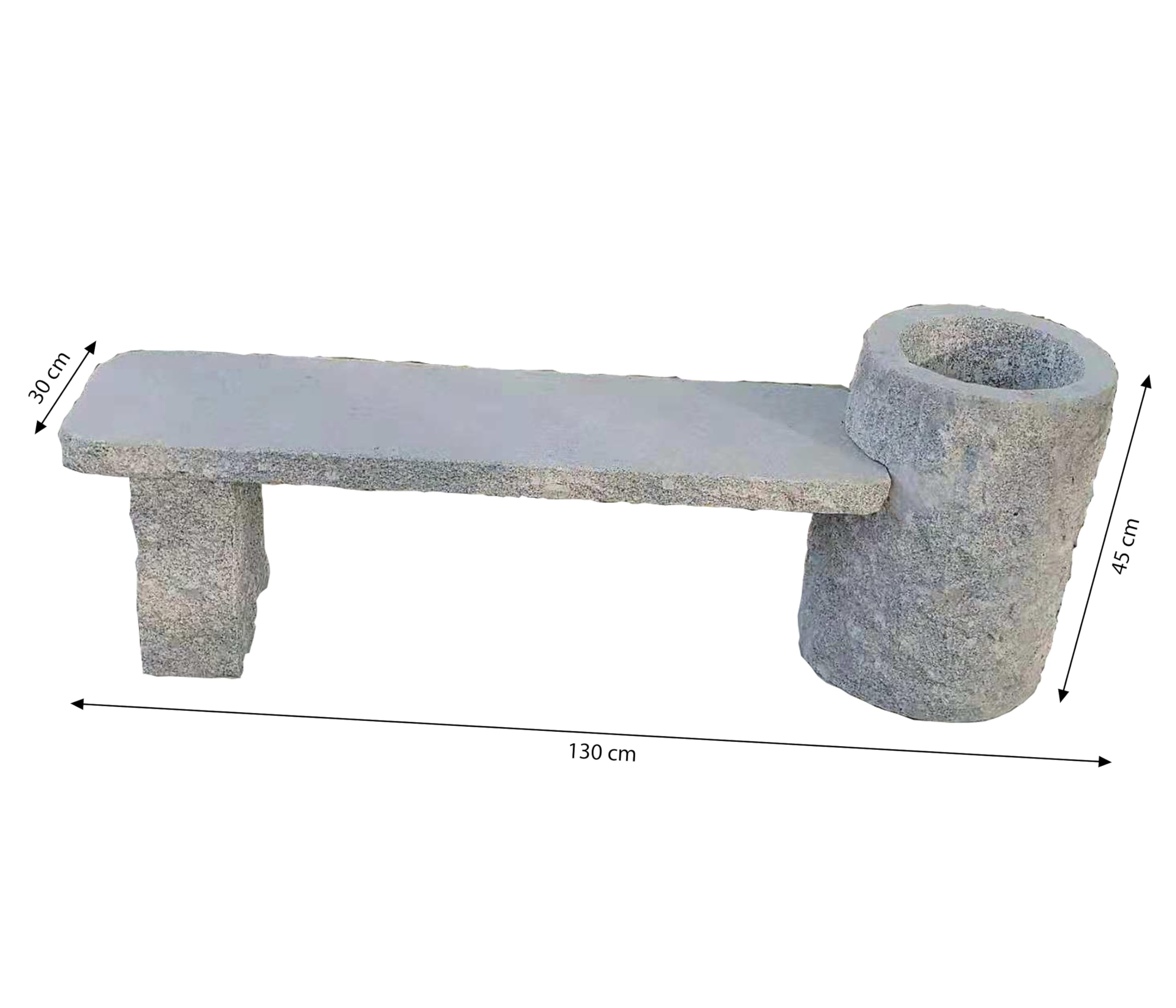 dehner-gartenbank-flora-grau-granit-130-cm-bepflanzbar image 3
