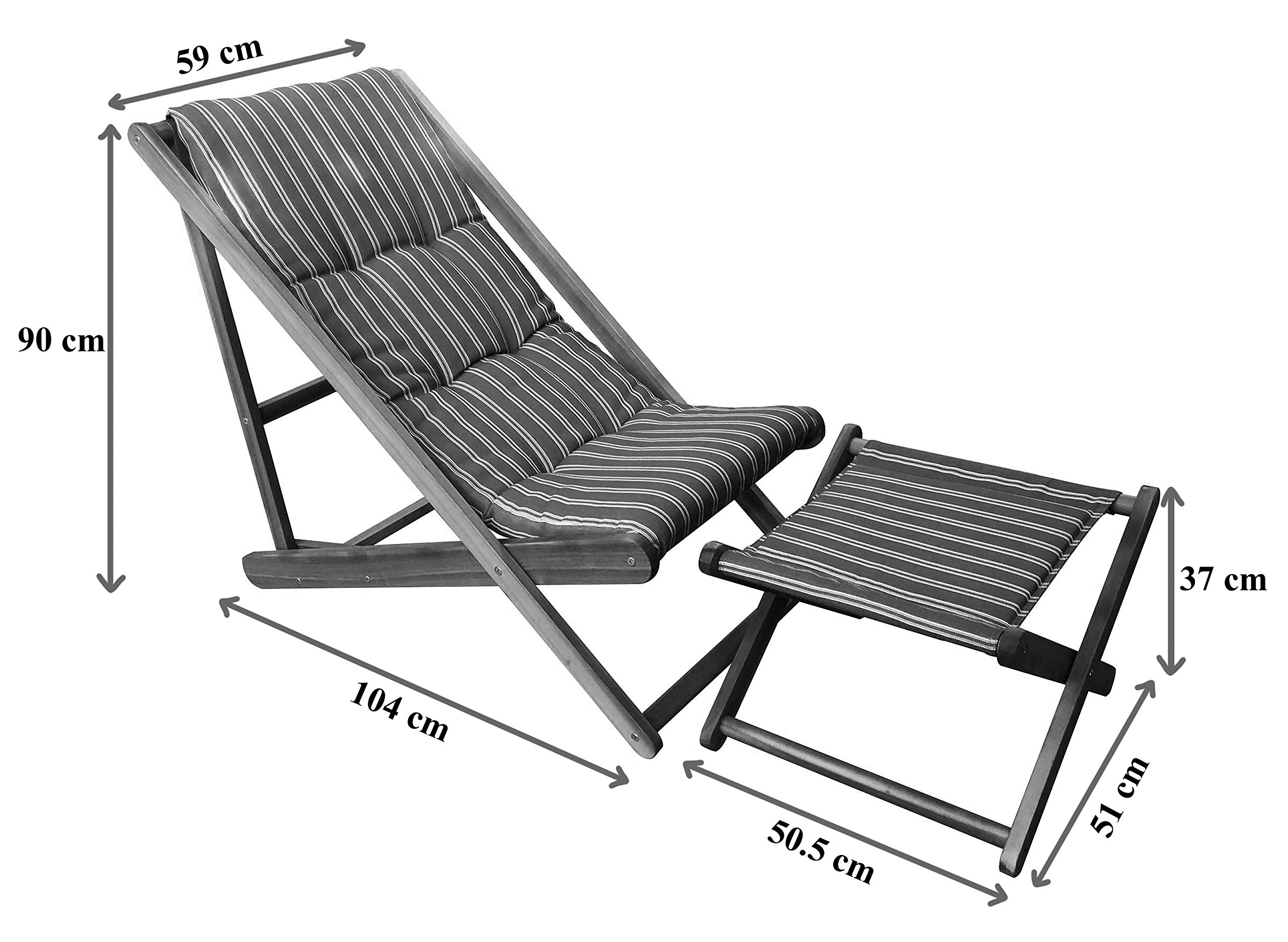 dehner-macao-strandstuhl-mit-hocker-akazienholz-blau-wei image 3