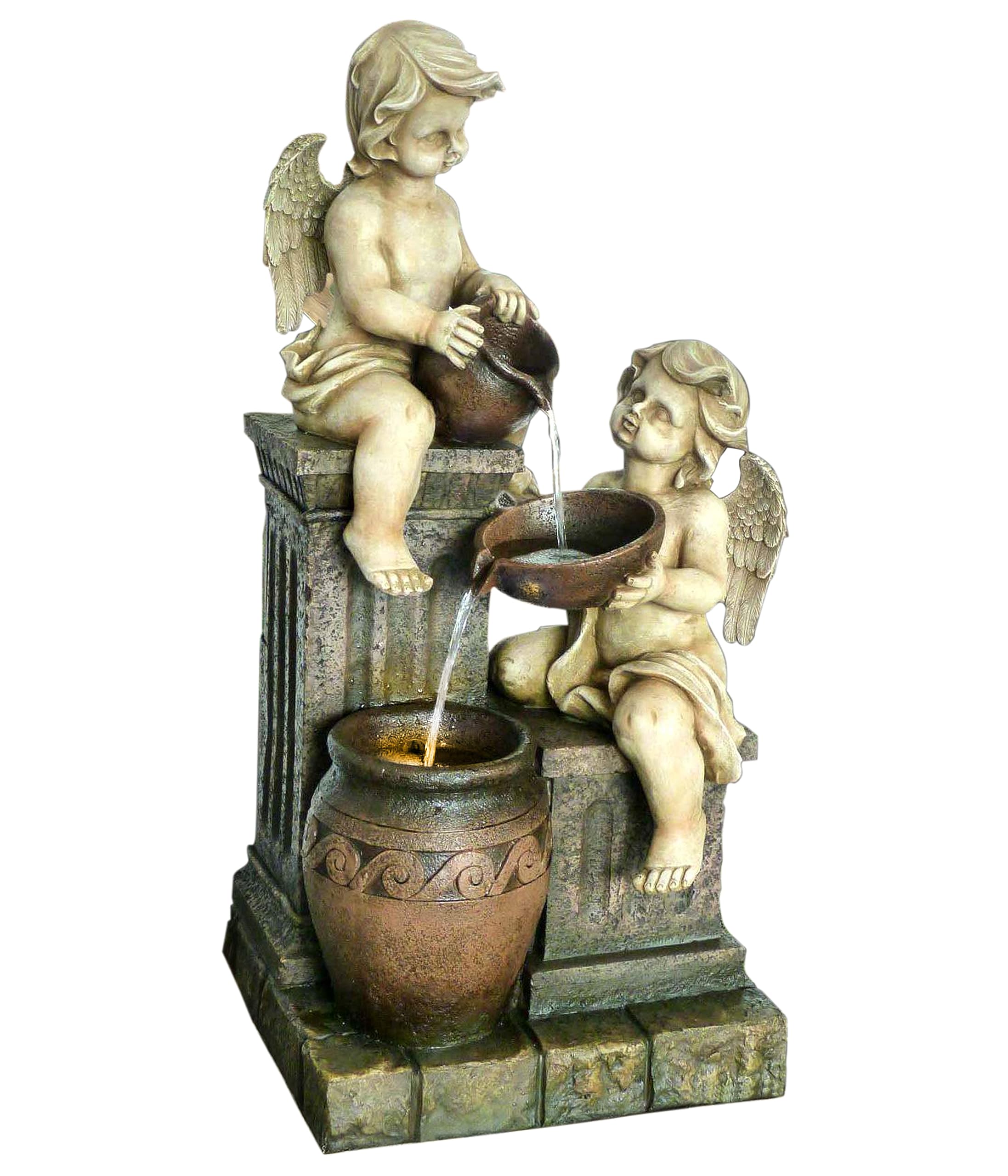 dehner-gartenbrunnen-engel-led-steinoptik-84-5-cm-polyresin image 2