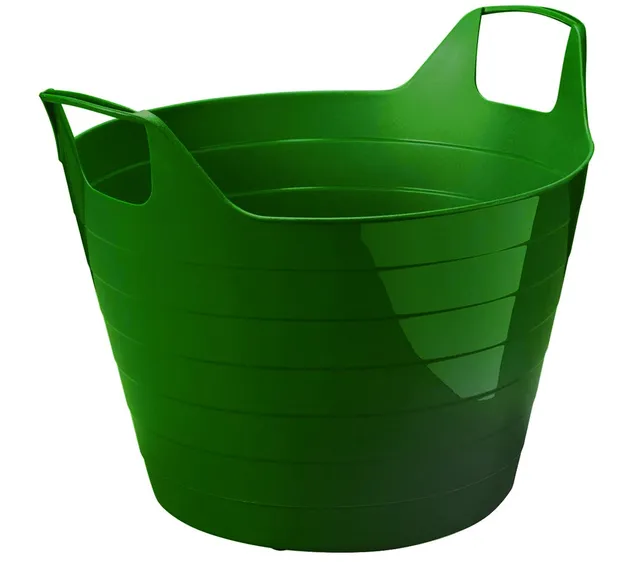 dehner-flexi-gartenabfall-korb-30-l-dunkelgr-n-gummi image 1