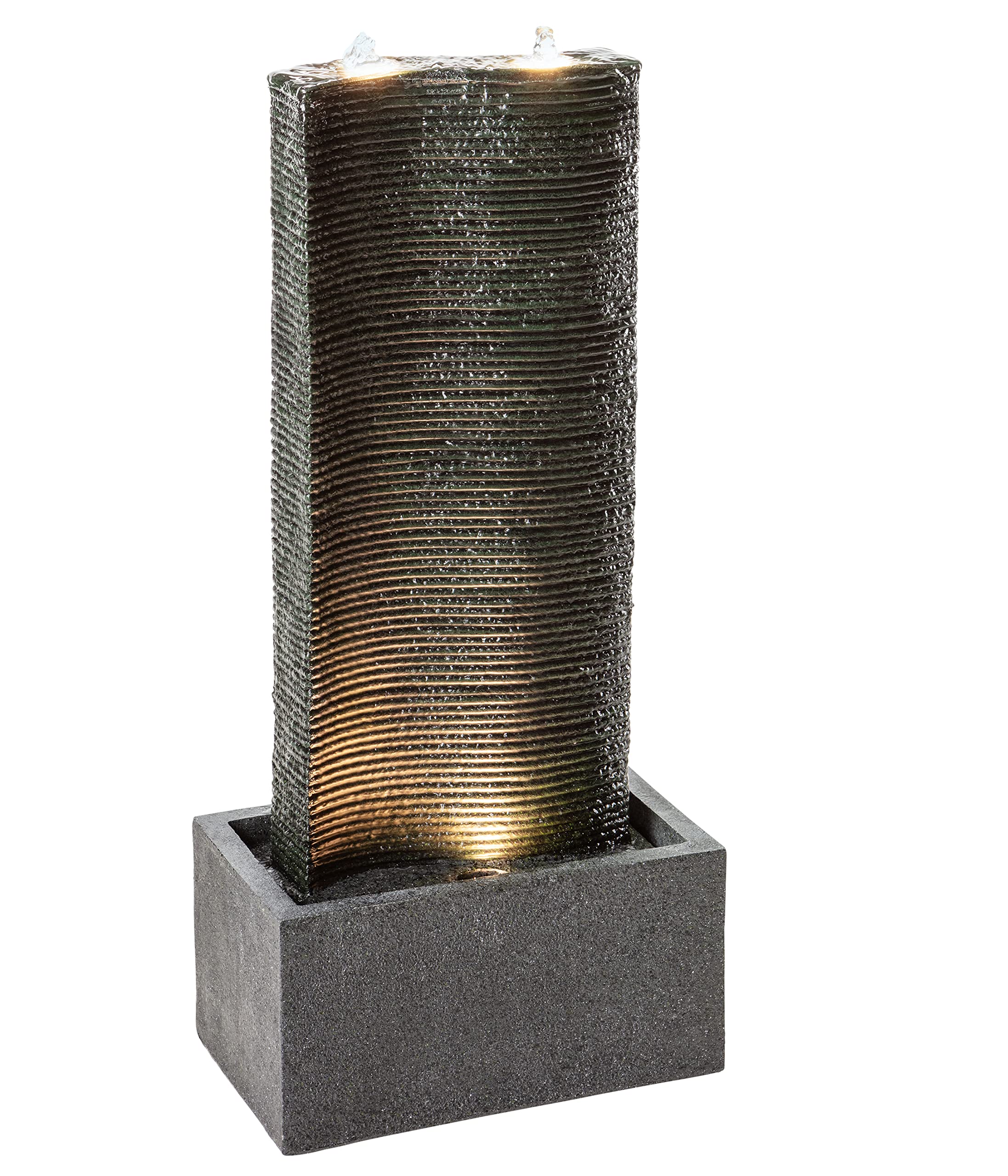 dehner-muro-gartenbrunnen-led-dunkelgrau-polyresin image 2
