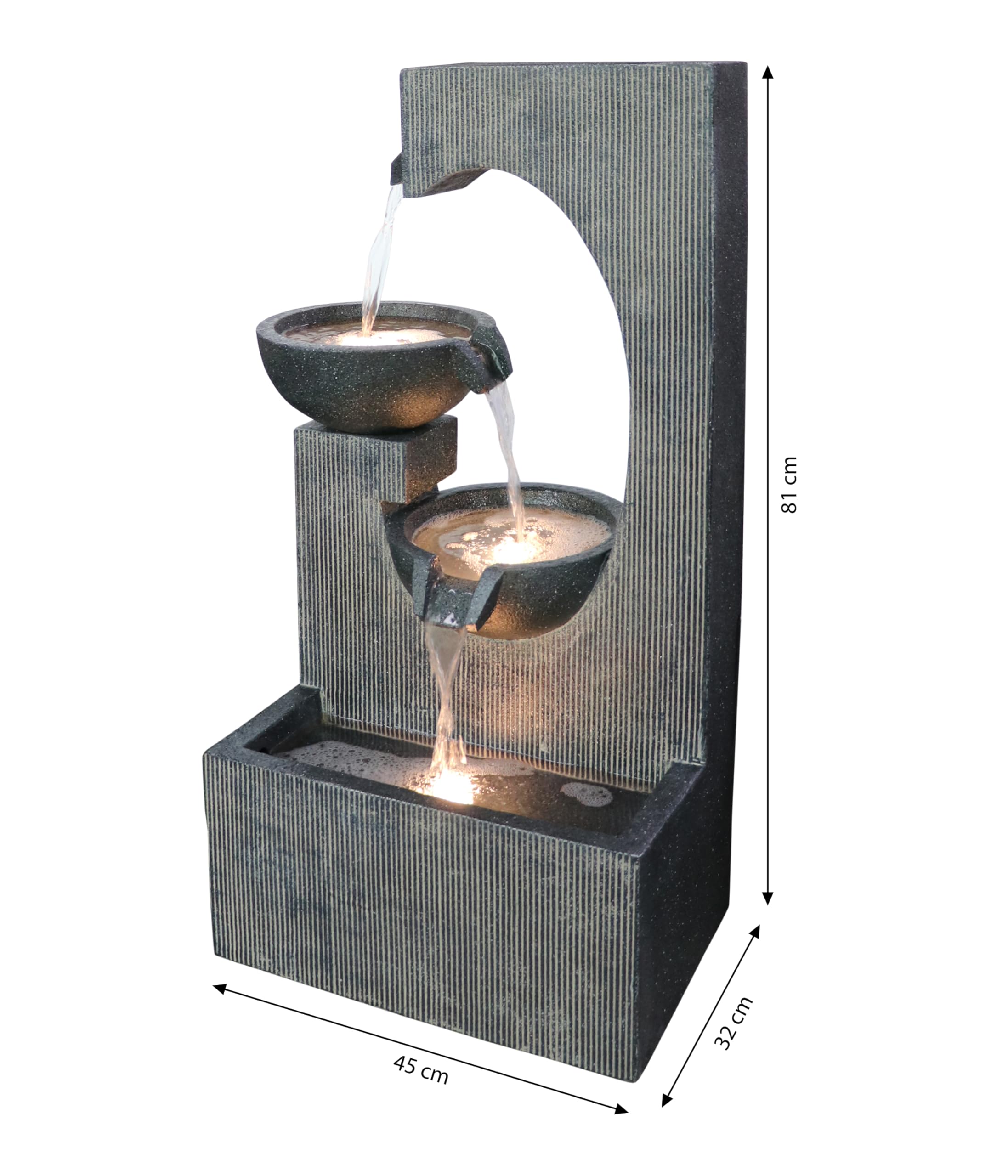 dehner-lorca-solarbrunnen-gartenbrunnen-led-polyresin-grau image 2