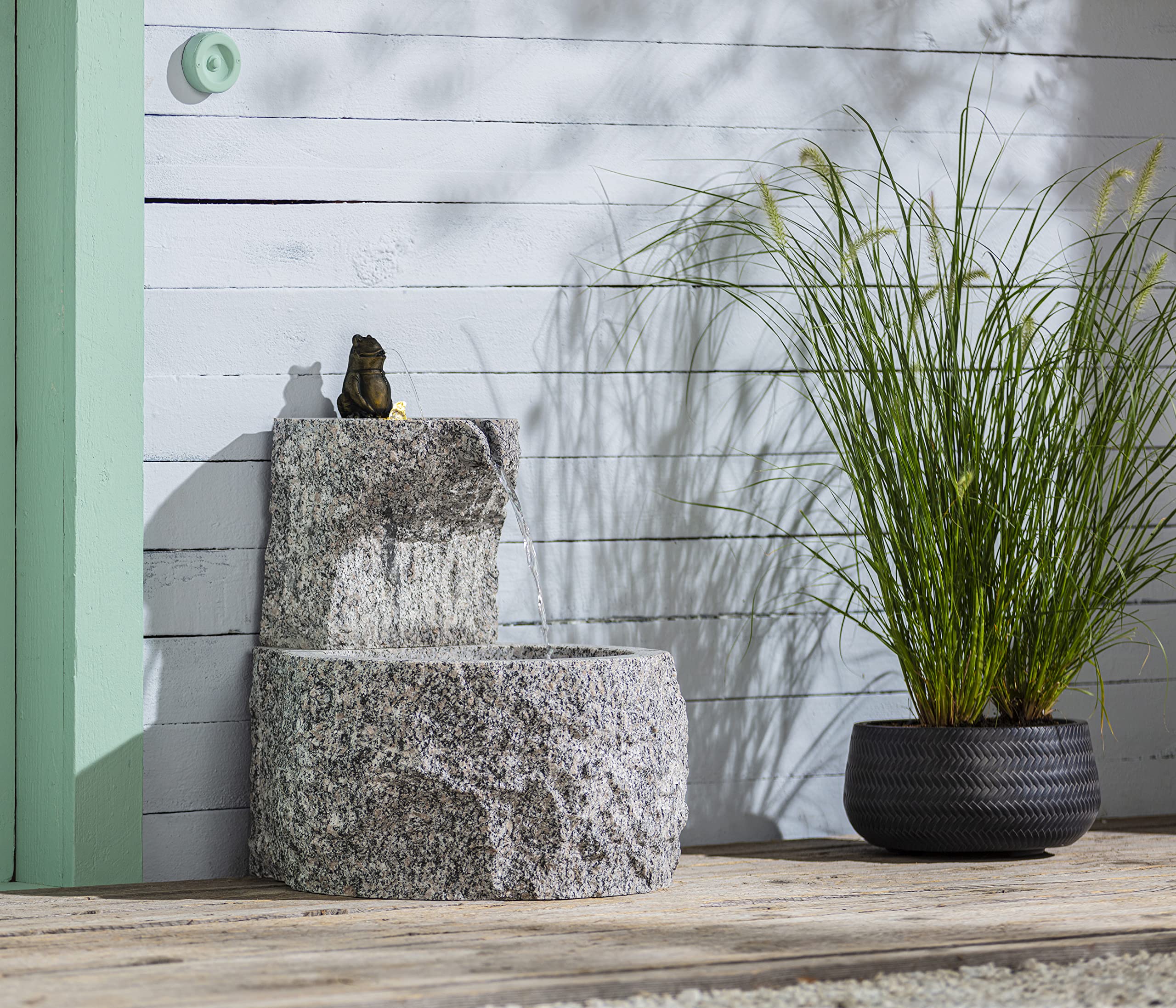 dehner-froschk-nig-gartenbrunnen-grau-50-cm-mit-led image 8