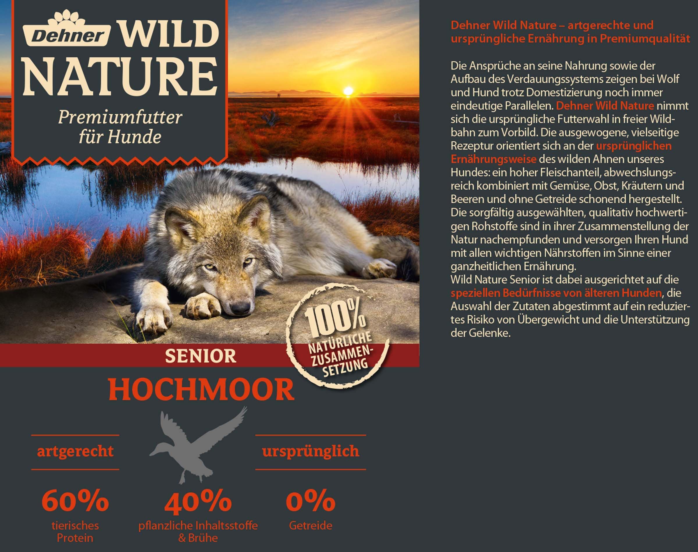 dehner-wild-nature-hochmoor-senior-nassfutter-ente-6x400g image 2