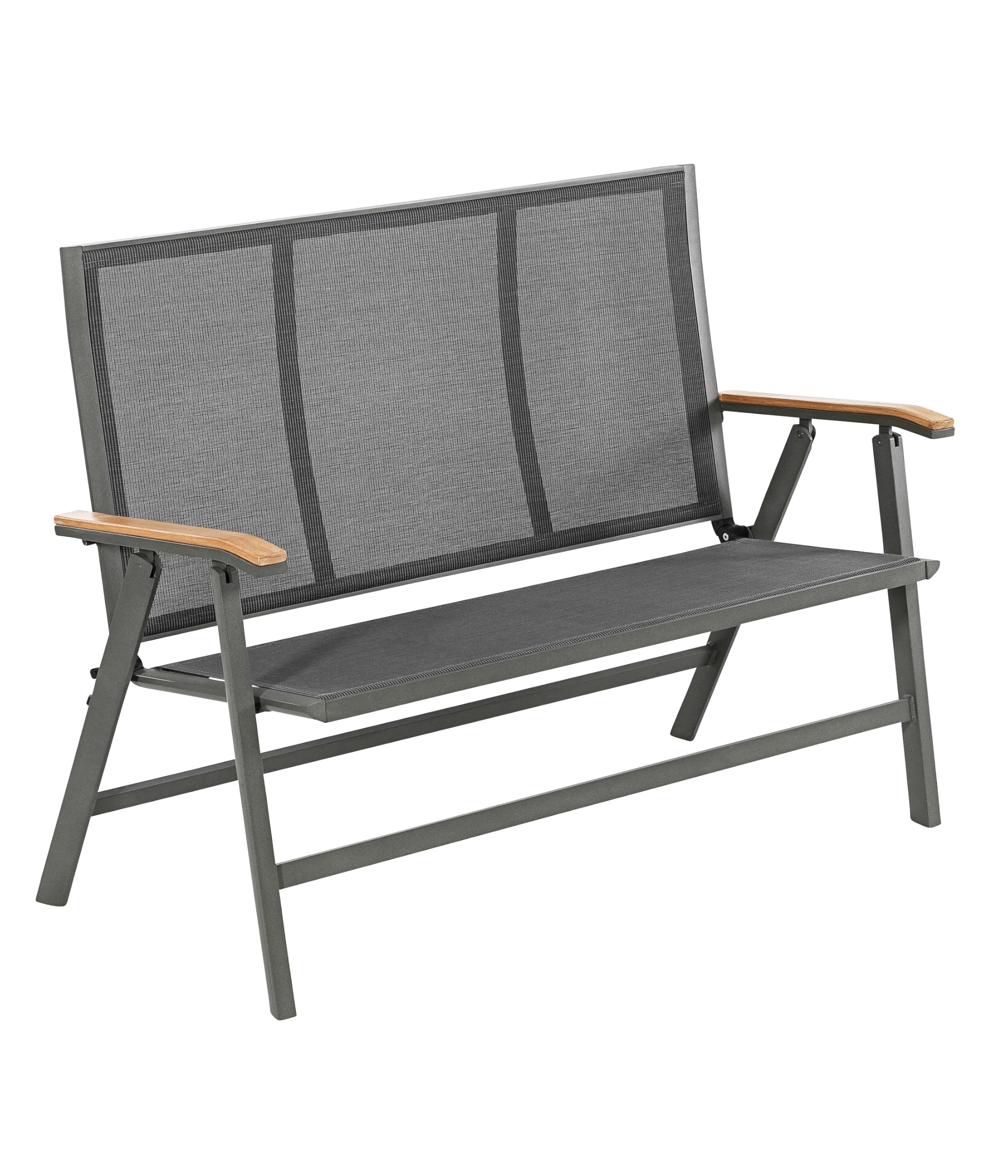dehner-colmar-klappbank-gartenbank-grau-128-cm-2-sitzer image 1