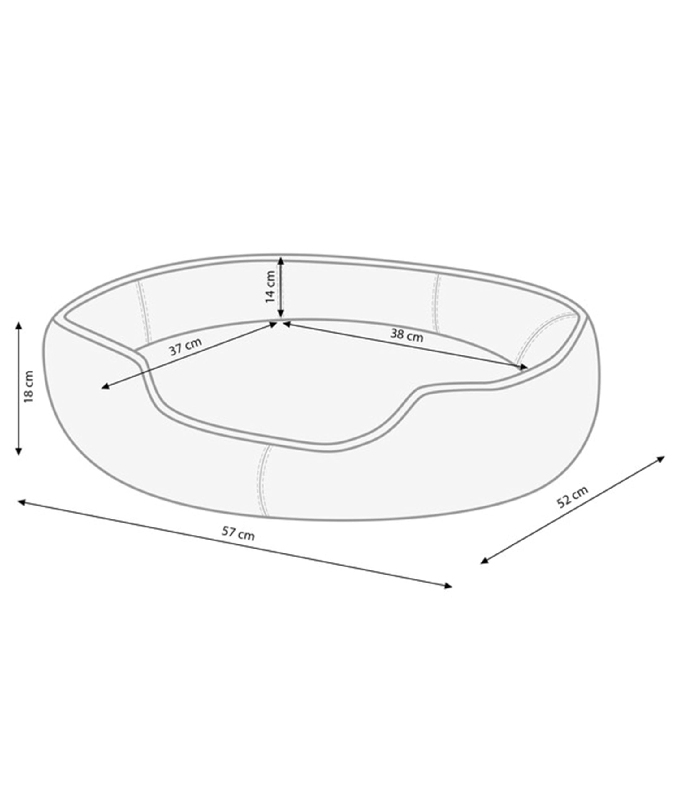 dehner-lieblinge-hundebett-sammy-oval-grau-57x52x14-cm image 2
