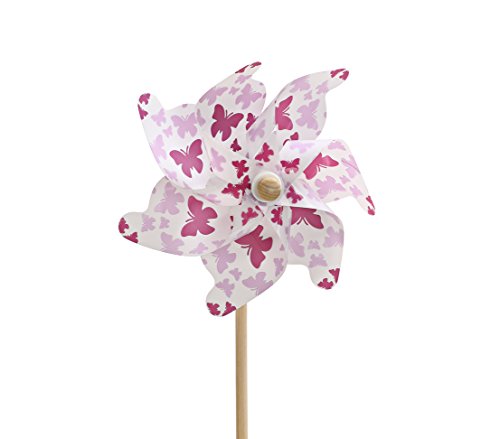 dehner-windrad-schmetterling-gartenstecker-rosa-wei-2er image 4