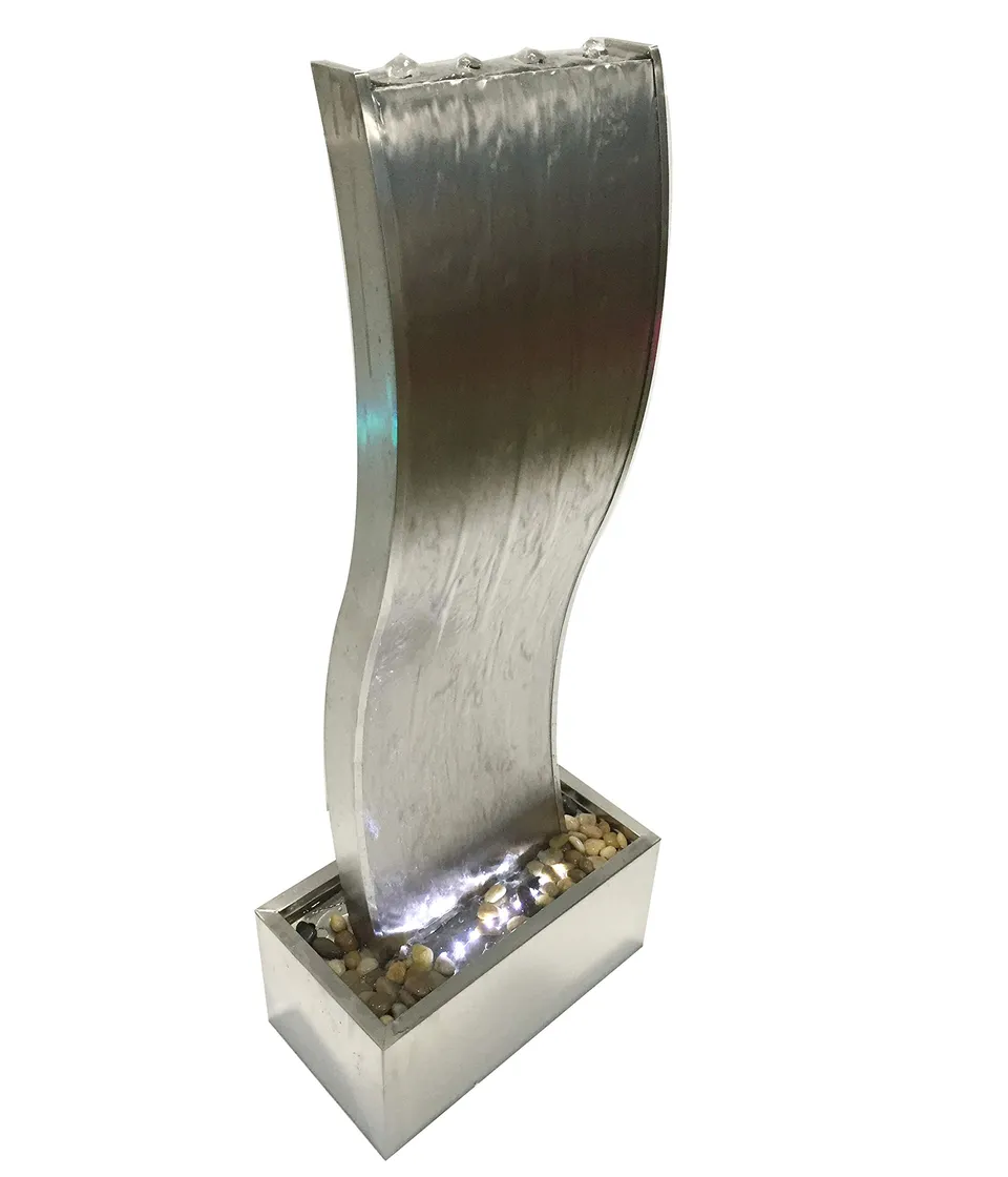dehner-gartenbrunnen-curve-led-edelstahl-108-cm image 1
