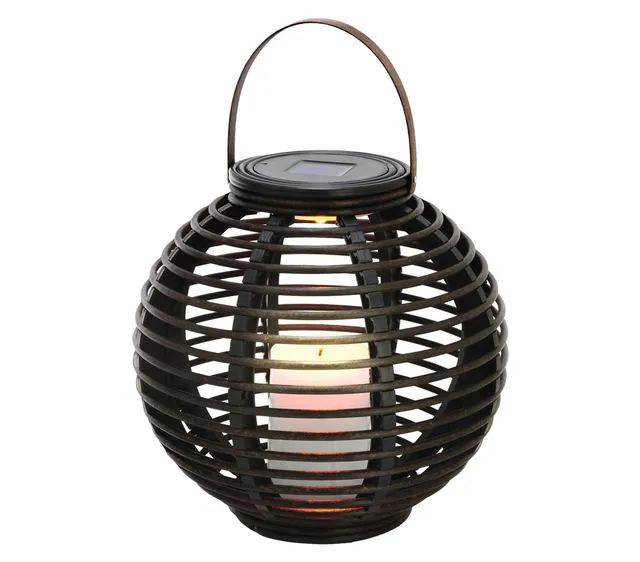 dehner-living-solarleuchte-rattan-solarlampe-30x20-cm-gelb image 1
