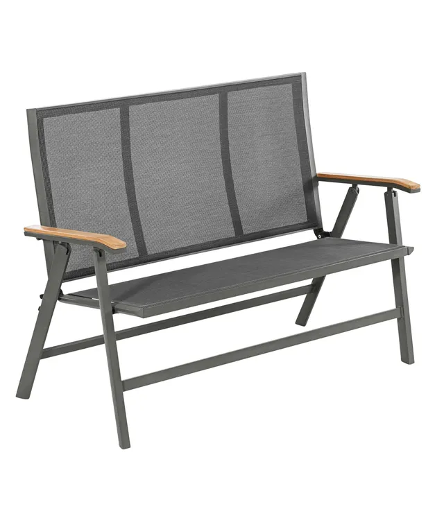 dehner-colmar-klappbank-gartenbank-grau-128-cm-2-sitzer image 1