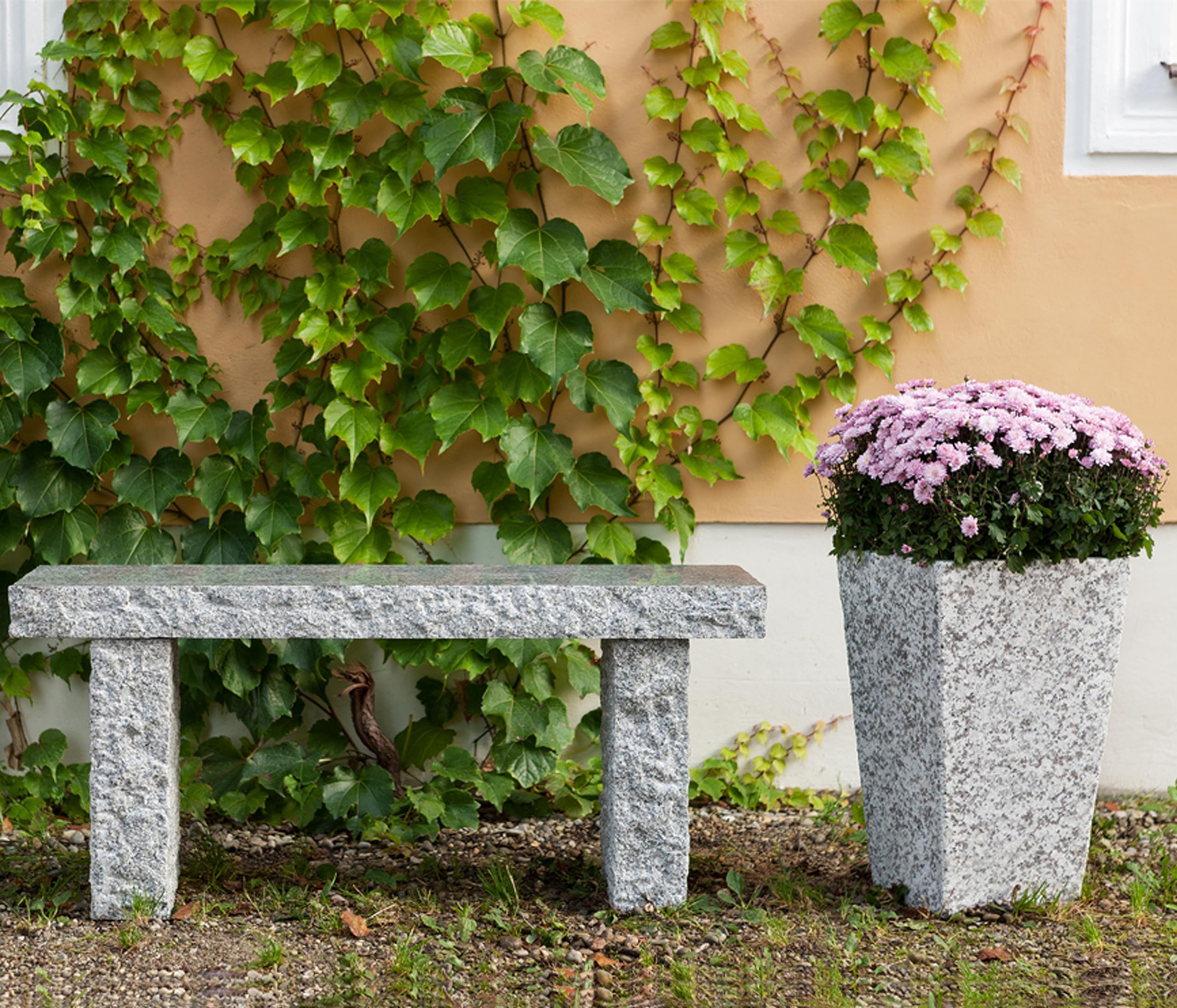 dehner-gartenbank-granit-grau-2-sitzer-100x30x44cm image 2