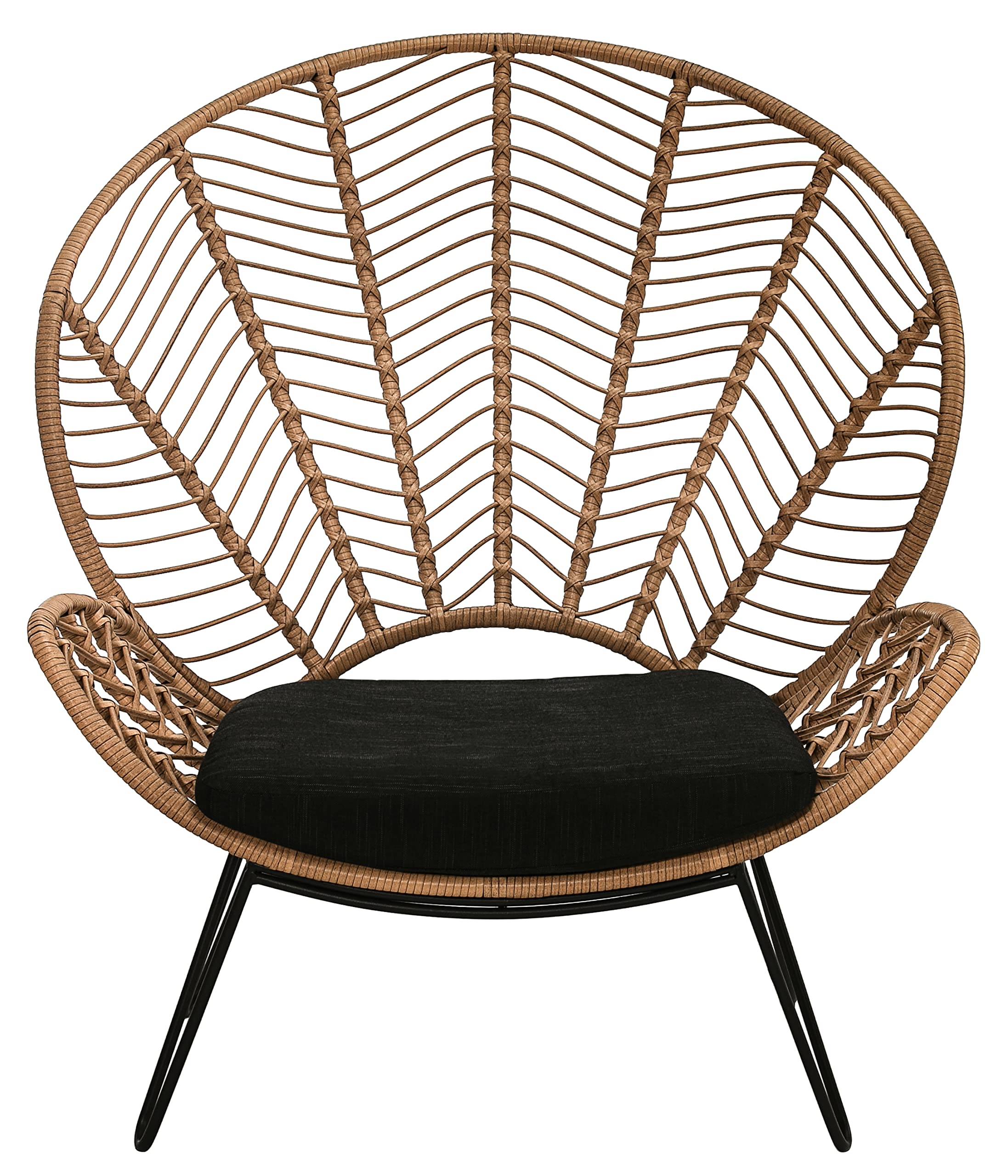 dehner-venezia-geflechtsessel-gartensessel-schwarz-beige-kissen image 4