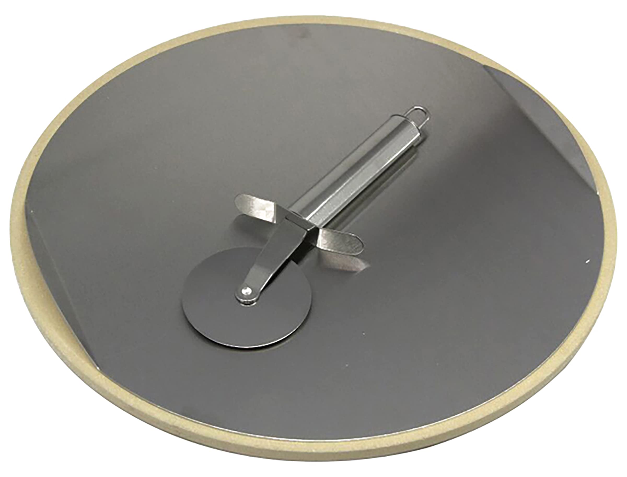 dehner-pizzastein-33-cm-mit-pizzaschneider-edelstahl image 1